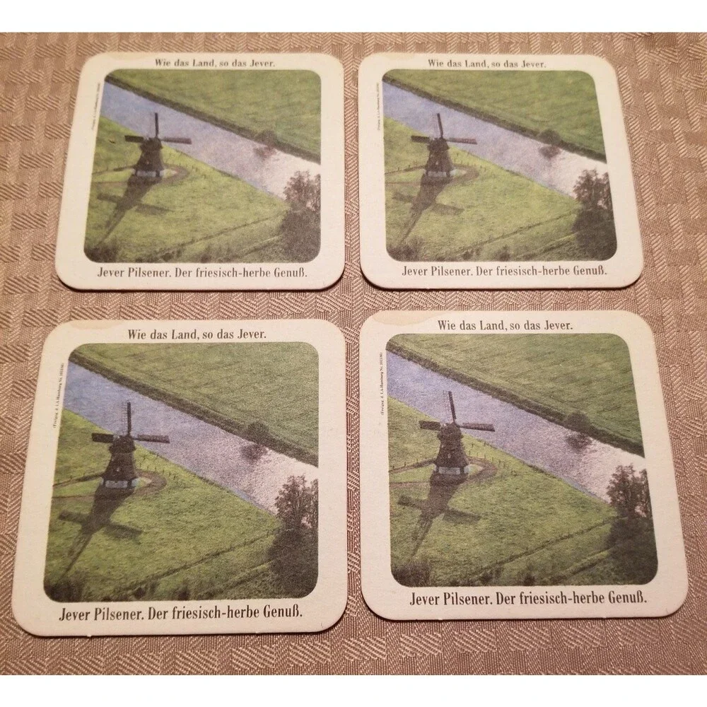 Vintage JEVER Pilsner friesisch-herb! Beer Mat  set of 4
